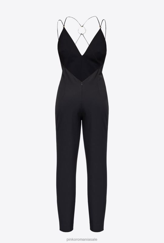 salopete si salopete | salopetă cu spatele deschis Pinko limuzina neagră B0D08194