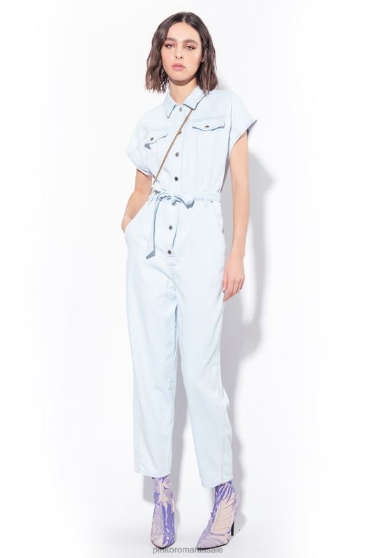 salopete si salopete | salopetă din denim lejer Pinko spălare ușoară cu înălbitor B0D08129