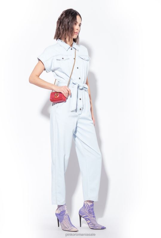 salopete si salopete | salopetă din denim lejer Pinko spălare ușoară cu înălbitor B0D08129