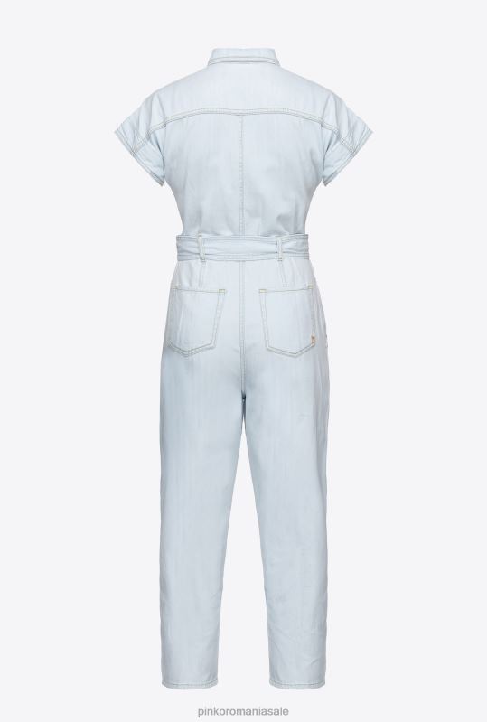 salopete si salopete | salopetă din denim lejer Pinko spălare ușoară cu înălbitor B0D08129