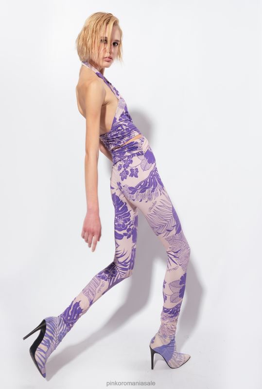 salopete si salopete | salopetă montată cu imprimeu floral Pinko nud/violet B0D08130