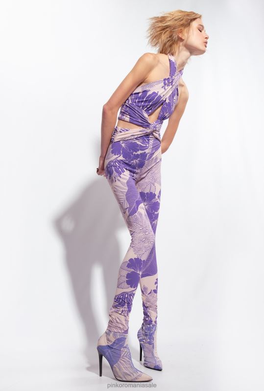 salopete si salopete | salopetă montată cu imprimeu floral Pinko nud/violet B0D08130