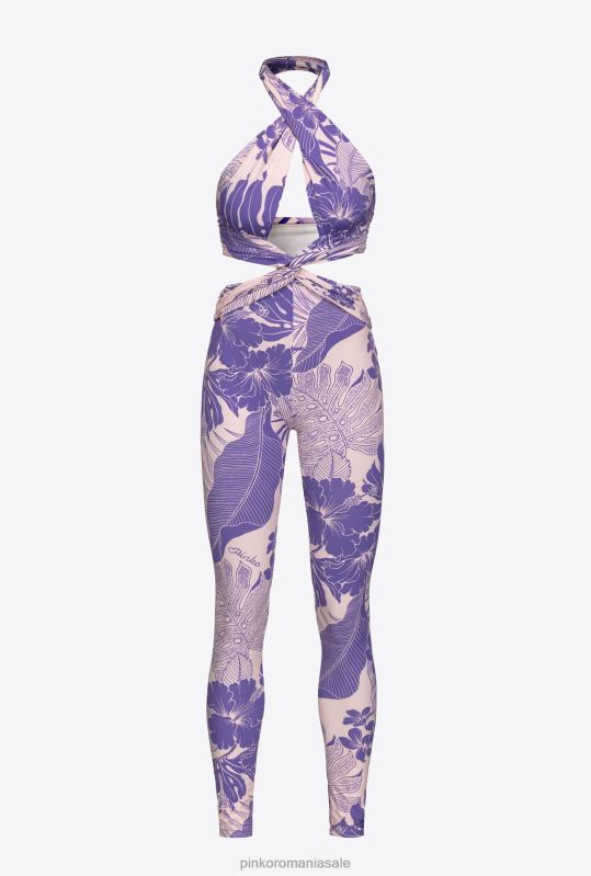 salopete si salopete | salopetă montată cu imprimeu floral Pinko nud/violet B0D08130