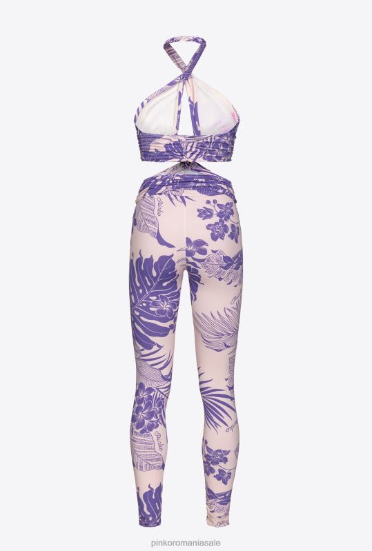 salopete si salopete | salopetă montată cu imprimeu floral Pinko nud/violet B0D08130
