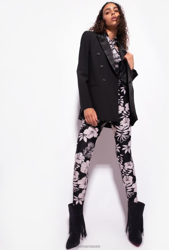 salopete si salopete | salopetă slim-fit cu grafică florală Pinko negru/unt B0D08160