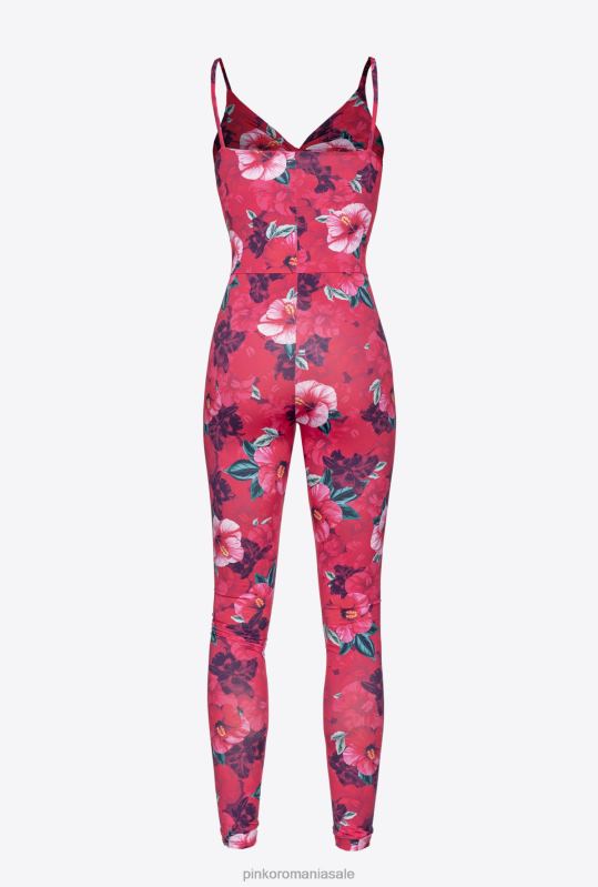 salopete si salopete | salopetă slim-fit cu imprimeu hibiscus Pinko multi. fucsia/roz B0D08140