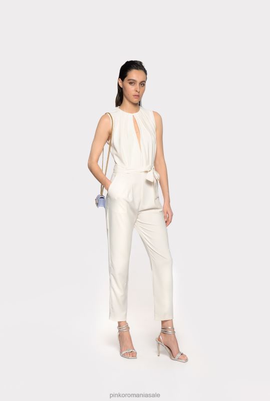 salopete si salopete | salopeta cu decupaj in fata Pinko alb de mătase B0D0886