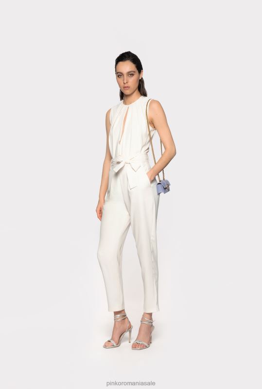 salopete si salopete | salopeta cu decupaj in fata Pinko alb de mătase B0D0886