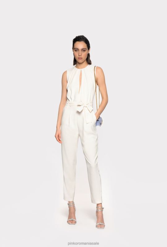 salopete si salopete | salopeta cu decupaj in fata Pinko alb de mătase B0D0886