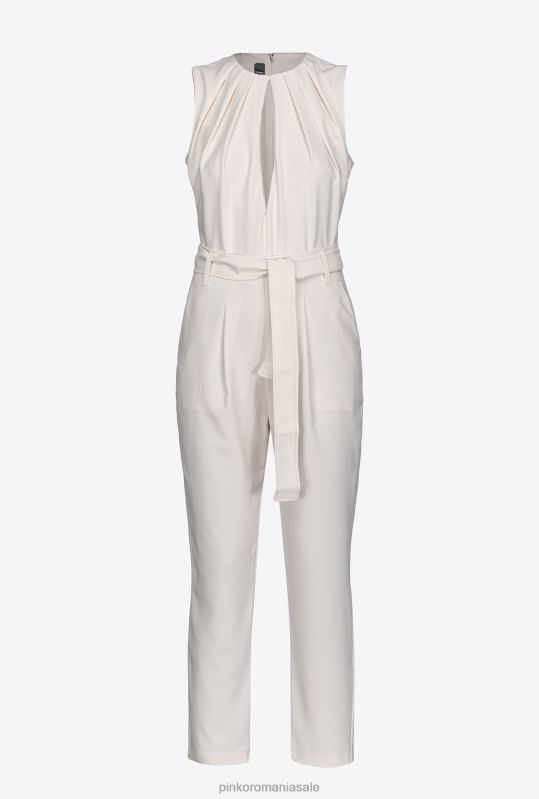 salopete si salopete | salopeta cu decupaj in fata Pinko alb de mătase B0D0886