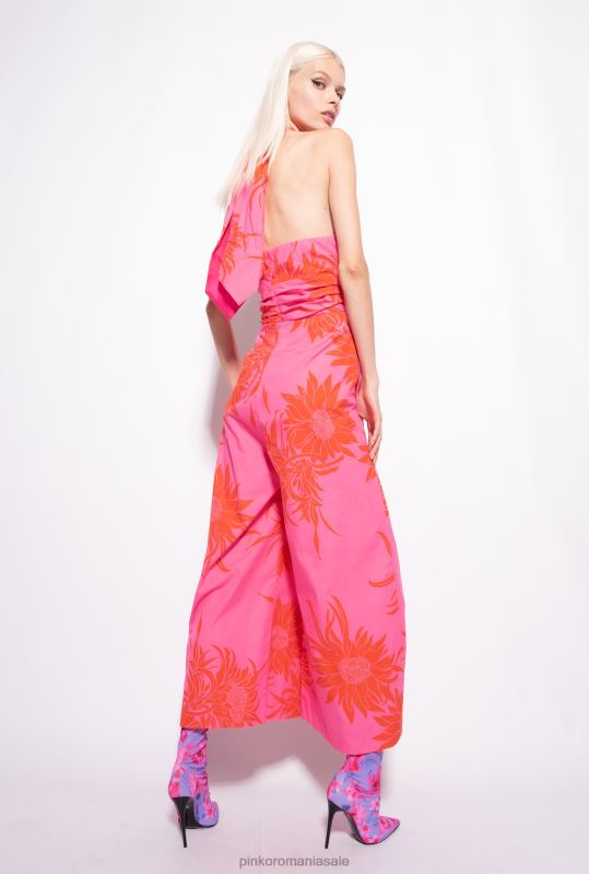 salopete si salopete | salopeta cu flori mari imprimate Pinko roz/rosu B0D0867