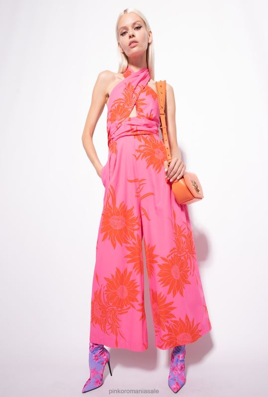 salopete si salopete | salopeta cu flori mari imprimate Pinko roz/rosu B0D0867