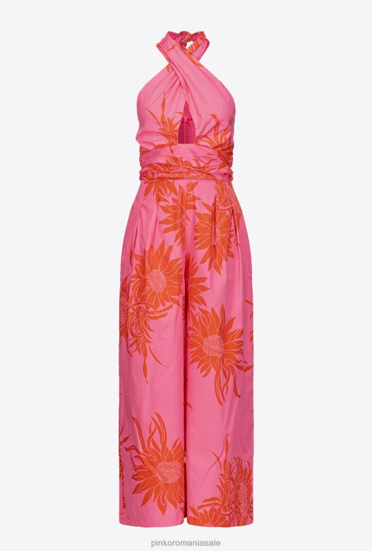 salopete si salopete | salopeta cu flori mari imprimate Pinko roz/rosu B0D0867