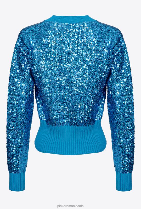 cardigan | cardigan complet cu paiete Pinko director albastru B0D08548