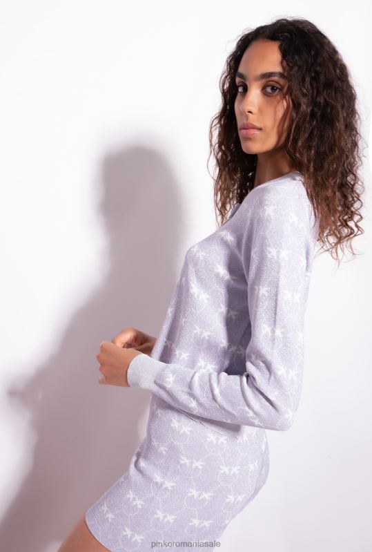 cardigan | cardigan decupat cu monogram din lurex Pinko liliac/alb B0D08521