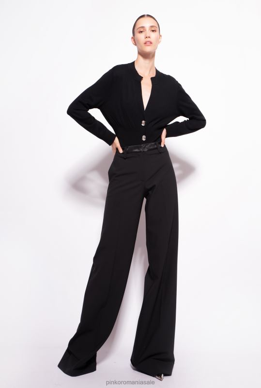 cardigan | cardigan decupat cu nasturi bijuterii Pinko limuzina neagră B0D08500