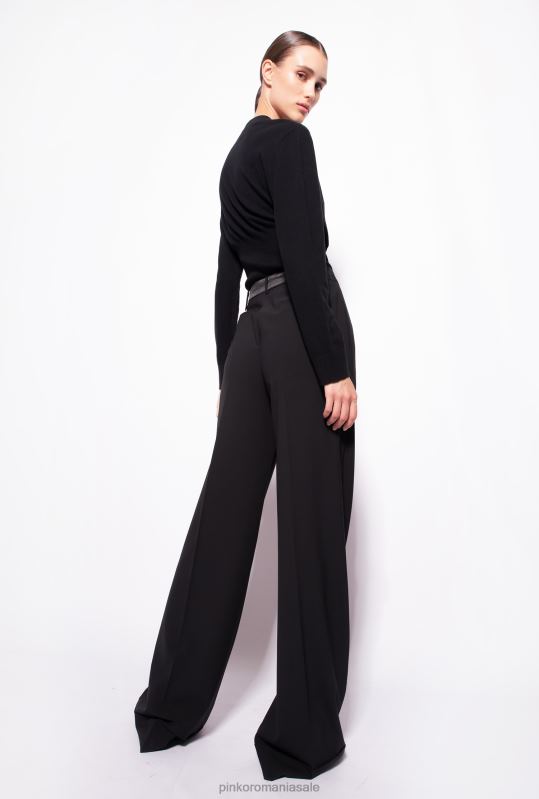 cardigan | cardigan decupat cu nasturi bijuterii Pinko limuzina neagră B0D08500