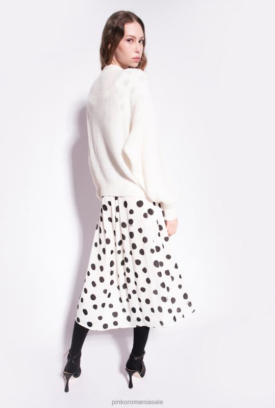 cardigan | cardigan decupat din tricot în coastă Pinko alb de mătase B0D08552