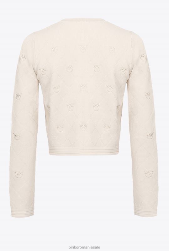 cardigan | cardigan decupat jacquard love birds Pinko bej mesteacăn B0D08558