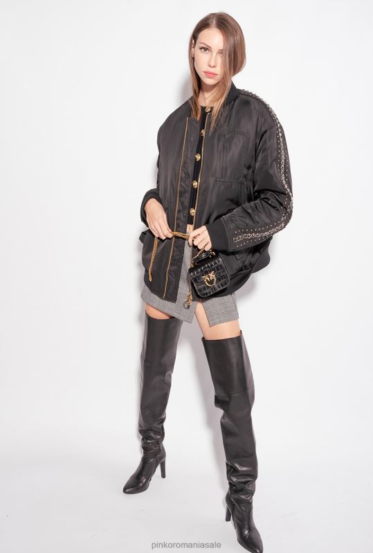 cardigan | cardigan decupat jacquard love birds Pinko limuzina neagră B0D08557