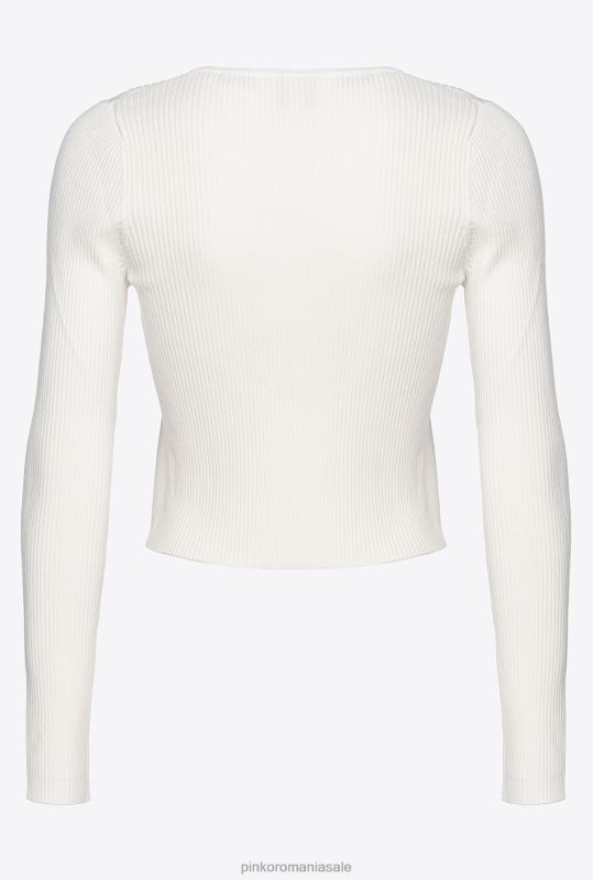 cardigan | cardigan deschis cu nervuri Pinko alb de mătase B0D08513