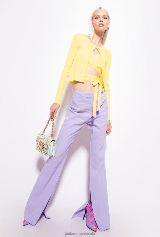 cardigan | cardigan deschis cu nervuri Pinko verde - solfatara B0D08514