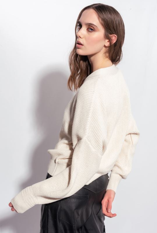 cardigan | cardigan din tricot în coastă pescar Pinko roz alb fum B0D08528