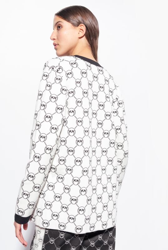 cardigan | cardigan jacquard cu monogramă Pinko mult. alb/negru/rosu B0D08541