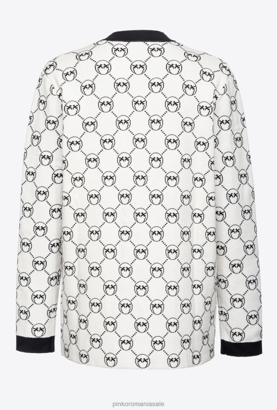 cardigan | cardigan jacquard cu monogramă Pinko mult. alb/negru/rosu B0D08541