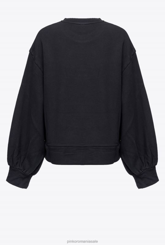 hanorace | hanorac cu aripi și imprimeu cu logo Pinko negru gri-jet B0D08550