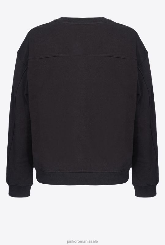 hanorace | hanorac cu broderie păsări dragoste Pinko limuzina neagră B0D08505