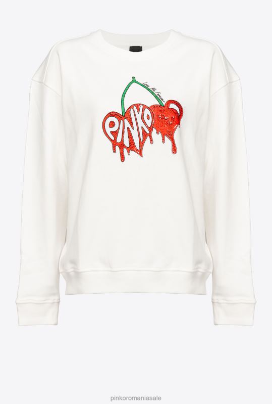 hanorace | hanorac cu imprimeu cirese Pinko alb de mătase B0D08532