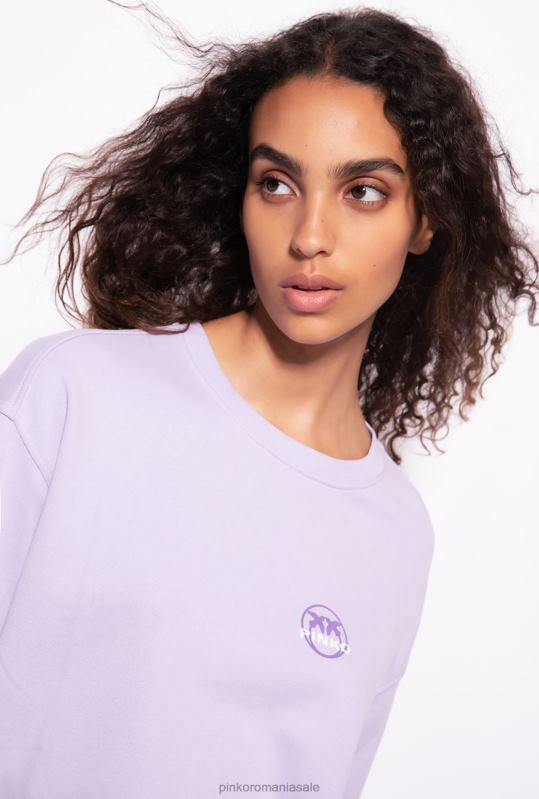 hanorace | hanorac cu imprimeu logo Pinko liliac - sorbet ușor B0D08536