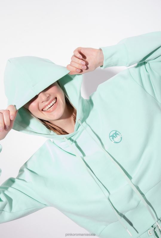 hanorace | hanorac decupat cu imprimeu cu logo Pinko albastru coajă de ou B0D08522