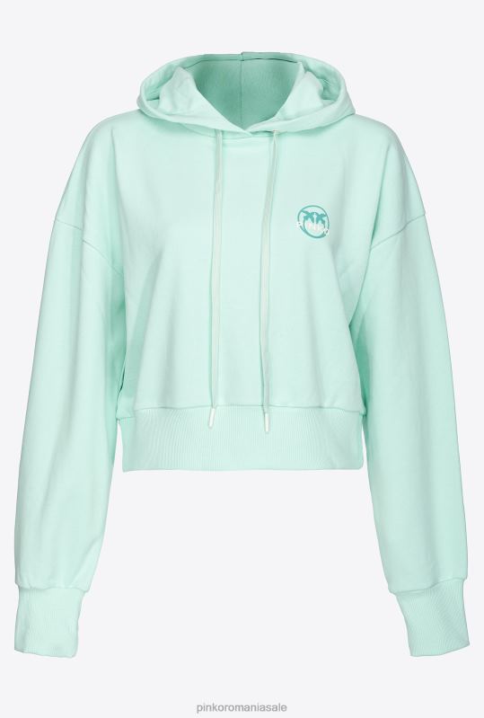 hanorace | hanorac decupat cu imprimeu cu logo Pinko albastru coajă de ou B0D08522