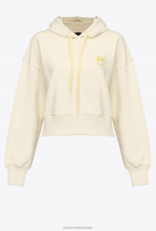 hanorace | hanorac decupat cu imprimeu cu logo Pinko gazon de grădină B0D08523