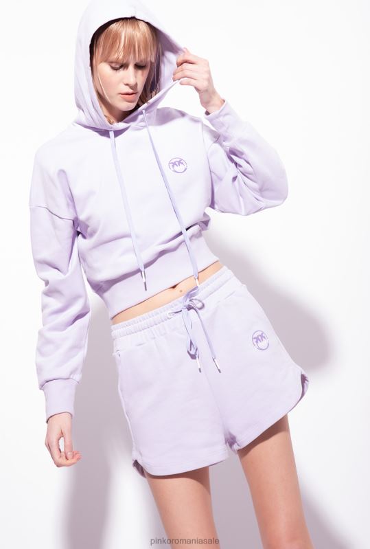 hanorace | hanorac decupat cu imprimeu cu logo Pinko liliac - sorbet ușor B0D08524