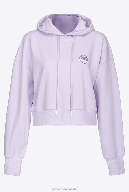 hanorace | hanorac decupat cu imprimeu cu logo Pinko liliac - sorbet ușor B0D08524