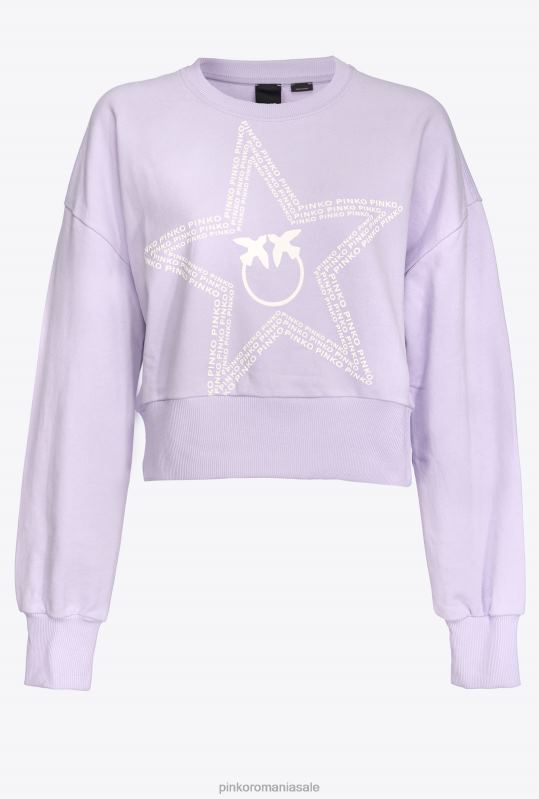 hanorace | hanorac decupat cu logo stea Pinko liliac - sorbet ușor B0D08534