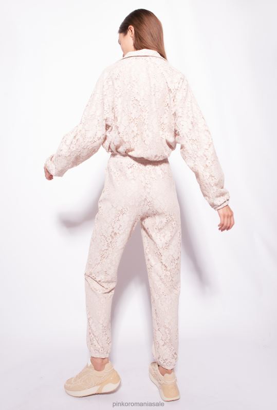 hanorace | hanorac laminat din dantela Pinko bej/argintiu B0D08538