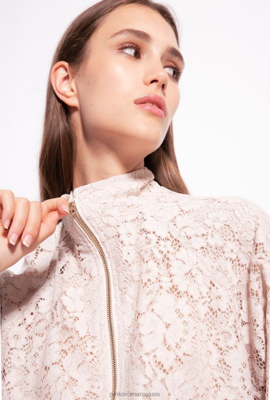 hanorace | hanorac laminat din dantela Pinko bej/argintiu B0D08538