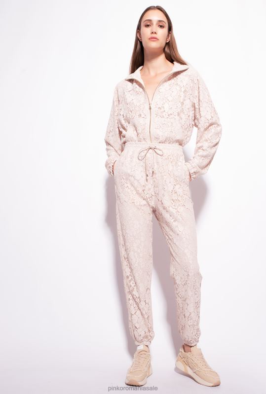 hanorace | hanorac laminat din dantela Pinko bej/argintiu B0D08538