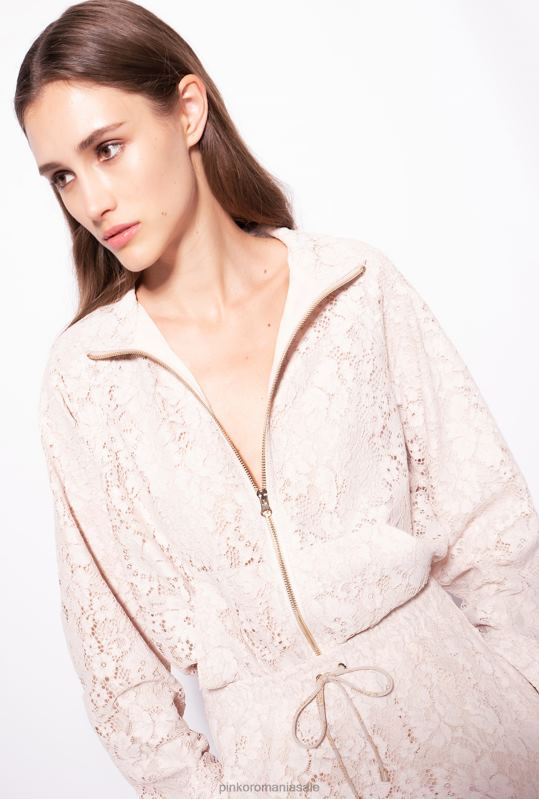 hanorace | hanorac laminat din dantela Pinko bej/argintiu B0D08538