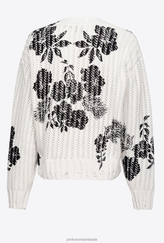 săritori | pulover cu imprimeu floral grafic Pinko alb negru B0D08499