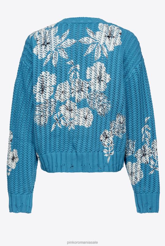 săritori | pulover cu imprimeu floral grafic Pinko turcoaz/unt/negru B0D08498