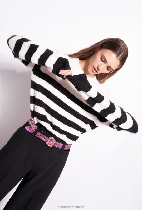 săritori | pulover cu incrustație de inimă Pinko mult. alb/negru/rosu B0D08503