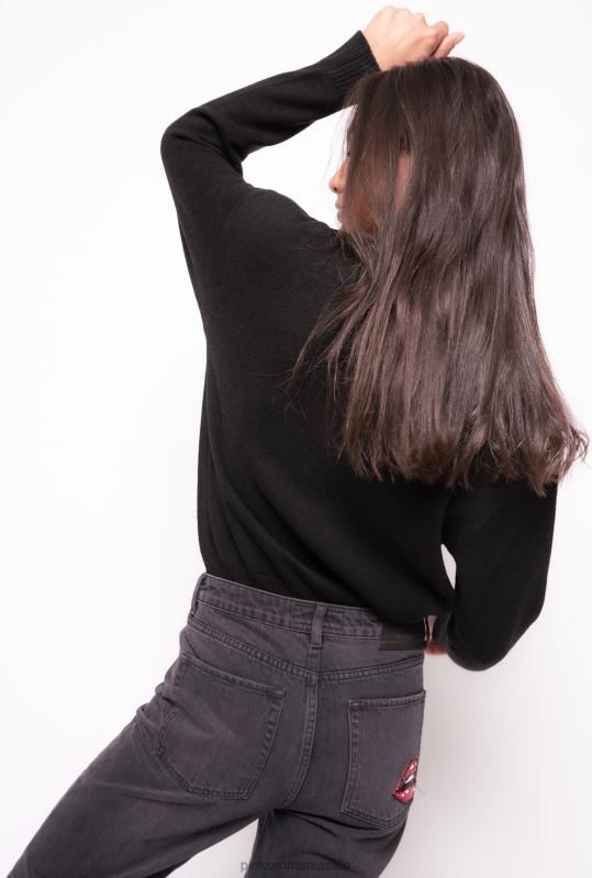 săritori | pulover cu păsări de dragoste Pinko alb negru B0D08527