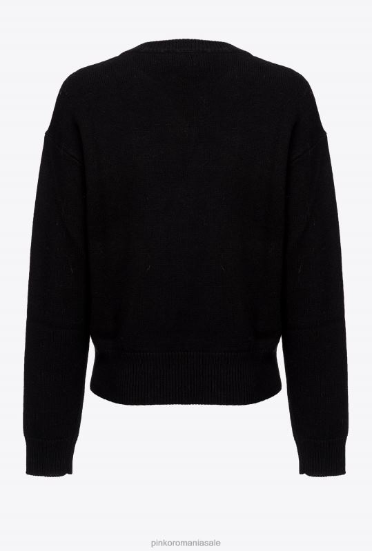 săritori | pulover cu păsări de dragoste Pinko alb negru B0D08543