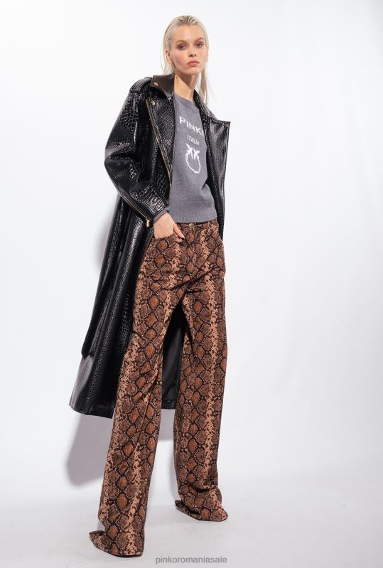 săritori | pulover cu păsări de dragoste Pinko burniță cenușie B0D08509