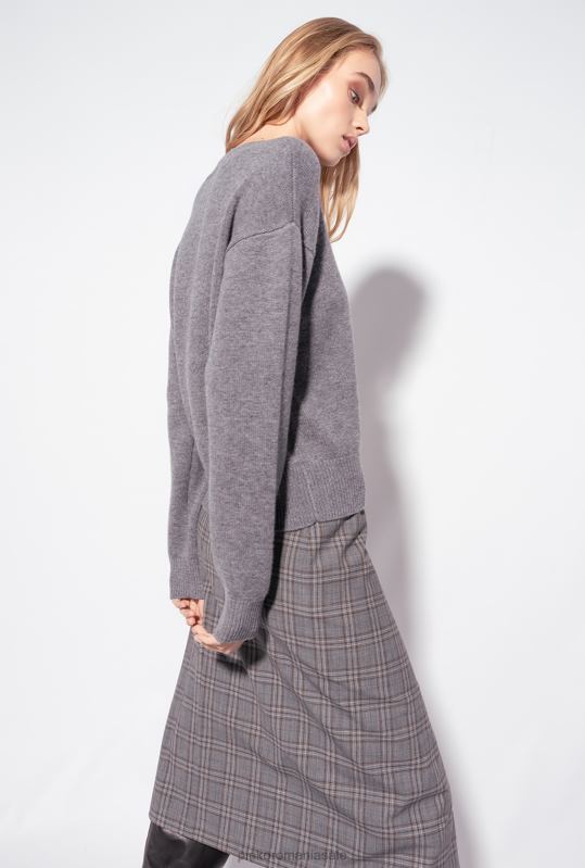 săritori | pulover cu păsări de dragoste Pinko burniță cenușie B0D08542